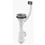 Сифон для мойки с нерж решеткой d115 мм и гофропереливом A447-DN50/40 AlcaPlast