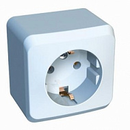 87957 Розетка SchE Этюд 1-м ОП 16А с/з белая РА16-003В