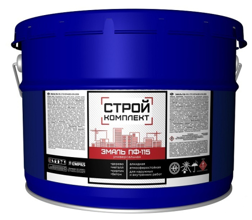 Эмаль универсальная ПФ-115 СТРОЙКОМПЛЕКТ 10кг зеленая