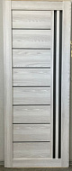 PV 13 Дверное полотно остекленное Клен Айс 600*2000мм (стекло графит) ПВХ