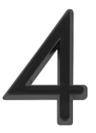 Номер дверной FUARO №4 черный самоклеящийся (50х37)