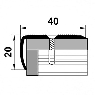 Профиль угловой ПУ 06.1350.01 л, Серебро Анод , ширина 40 мм, высота 20мм, длина 1350 мм