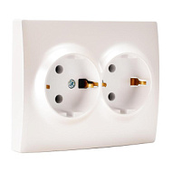 551521 Розетка 2-м СП Karina с заземл. термопласт жемчуж./бел. перламутр. LEZARD 707-3000-127B