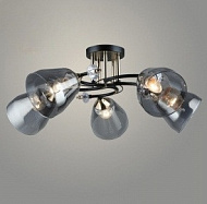 Люстра N5489/5 BK+FGD черный/золото 5x40W E27 d620 h240, QH23