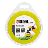 96110 Леска для триммера Denzel, звезда 1.6 мм х 15 м, блистер Flex cord