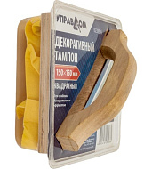 Тампон декоративный квадратный, 150х150 мм, искусственная кожа, деревянная ручка