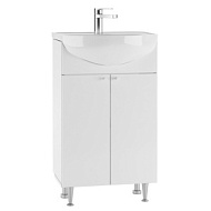 Тумба умывальник Промо "Элегия 50" белая, с раковиной Элегия/Уют 50