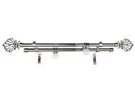 Карниз Телескопический MAGELLAN двухрядный наконечник Веер нержавеющая сталь 160-300см