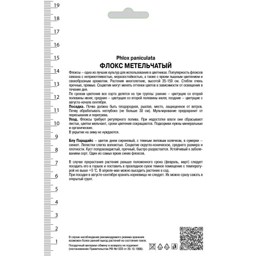 Флокс Блу Парадайз 1шт метельчатый /Phlox paniculata Blue Paradise