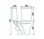 Унитаз компакт "Камелия", белый, стандарт, 1-реж. арматура, с сиденьем