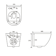 Унитаз подвесной 103 Comforty, безободковый, сиденье дюропласт softclose тонкое, быстросъёмное