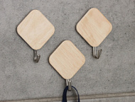 4587442 Крючки самоклеящиеся Доляна «Ромб», 3 шт., светлое дерево