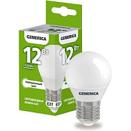 Лампа светодиодная G45 12Вт шар 4000К E27 230В GENERICA LL-G45-12-230-40-E27-G