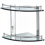 310742 Полка для ванной Рыжий Кот, 2 яруса, хром, 25*25см