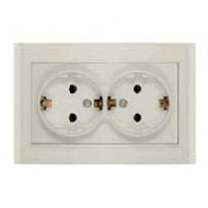 1062125 Розетка 2-м СП Бриллиант защ. шторки с заземл. сл. кость UNIVersal 7948769