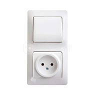 Блок комбинированный GLOSSA розетка + выкл. 1-кл. бел. SchE GSL000160 , 400527