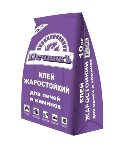 Клей жаростойкий для печей и каминов ПЕЧНИКЪ, 10кг