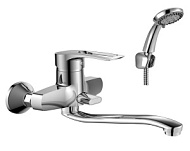 Смеситель для ванны Rossinka, хром, с аксессуарами, короткий излив T40-34