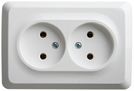 Розетка 2-м ОП Этюд 16А IP20 угловая без заземл. без защ. шторок бел. SchE PA16-105B ,401790