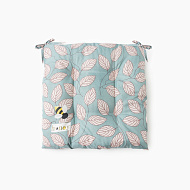 10713152 Сидушка на стул Этель "Листья"цв.зеленый, 40х40 см, 100% п/э