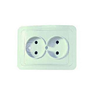 Розетка 2-м СП Mimoza 16А IP20 без заземл. бел./бел. Makel 12017 ,10686