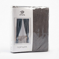 Штора портьерная Этель «Классика», цвет тёмно бежевый, на шторной ленте, 145х265 см, п/э