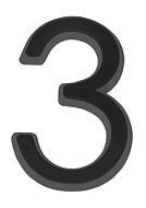 Номер дверной FUARO №3 черный самоклеящийся (50х37)