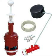 Арматура универсальная штоковая с шаровым клапаном  (белая ручка и втулка), боковая подводка