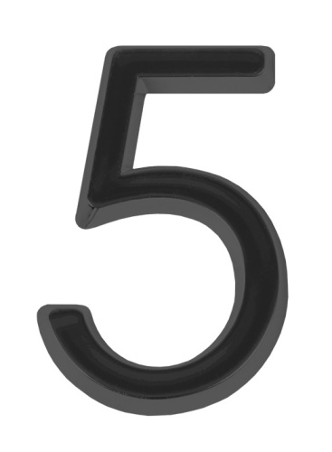 Номер дверной FUARO №5 черный самоклеящийся (50х37)