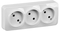 Розетка 3-м ОП IEK GLORY РС23-2-ХБ 10А без заземл. бел. ERH30-K01-10