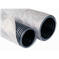 Труба дренажная ПНД D110х50м SN4 перфорированная гофрированная в фильтре