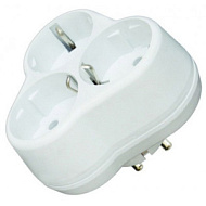 Тройник с заземл. круглый 16А 250В (еврослот) бел. UNIVersal