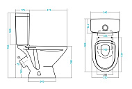 00-00002475Унитаз-компакт Santek Лига, белый, 2 режима, полипропилен