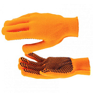 67768 Перчатки Сибртех трикотажные полиакрилонитрильные плюшевые, ПВХ "точка", 10 кл.,Россия