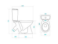 1WH302138 Унитаз-компакт Santek Бриз, белый, 2 режима, дюропласт