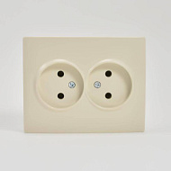 551512 Розетка 2-м СП Karina 16А IP20 без заземл. термопласт крем. LEZARD 707-0300-128B