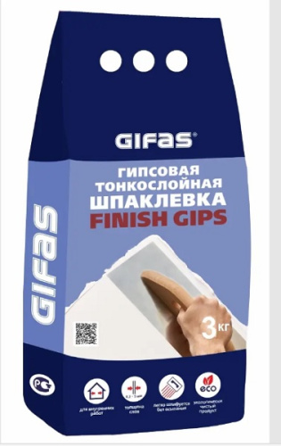 Шпатлевка гипсовая GIFAS Finish Gips 3 кг