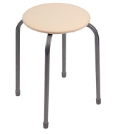 Табурет круглый Эконом ТБ1/СЛ 100кг, слоновая кость, d - 30см ДСП/Винилискожа, h- 46см, 5см/d - 18мм
