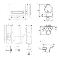 Инсталляция Cersanit Link Pro с подвесным унитазом,сиденье дюропл softclose, с кнопкой ESTETICA хром, 64121