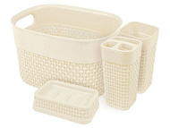 Набор для ванной Plast Team Oslo Optima, молочный, 4 предмета