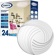 Светильник светодиодный 2218 24Вт 6500К IP20 1680лм d320х60мм бытовой настенно-потолочный IONICH