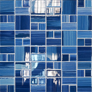 Мозаика mix size, лазурная полосатая Elada Mosaic 300*300 мм
