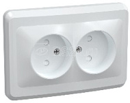 452895 Розетка 2-м СП Вега РС12-2-ВБ без заземл. контакта без защ. штор 10А бел. ИЭК ERV20-K01-10