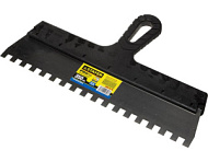 1009-35-10 Шпатель STAYER нержавеющий, зубчатый, с пластмассовой ручкой, 350мм, зуб 10х10мм