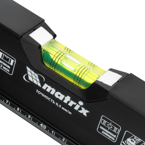 Уровень Matrix алюминиевый, усиленный, фрезерованный, 3 глазка, 800 мм