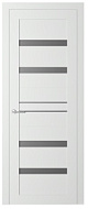 PV 10 Дверное полотно остекленное Эмалит белый 600*2000мм (стекло графит) ПВХ