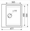 Кухонная мойка SimGran Q-13 чёрный кварцистик матовая 564х477х200 мм.