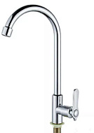 P4183 Смеситель для кухни POTATO (SUS) на одну воду трубчатый поворотный излив, кран-букса 1/2, хром