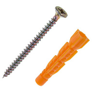 Дюбель универс.10х61мм с шурупом универс. 6х80мм желт. 6шт/пакет