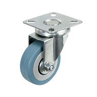 Опора колесная аппаратная 50мм поворотная, платф. крепл. серая резина 27кг